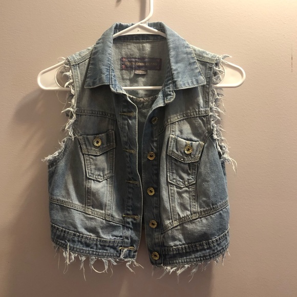 Boom Boom Jeans Jackets & Blazers - Boom Boom Jeans distressed denim vest